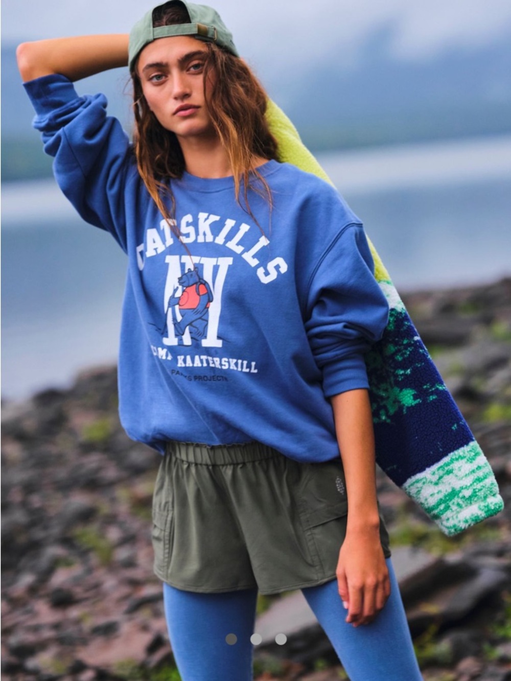 Parks Project Catskills Graphic Crewneck Sweatshirt - Blue with Red Accent